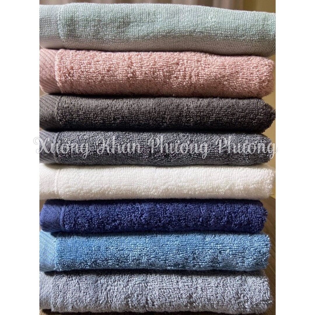 Khăn tắm cotton xuất châu âu 40x80, khăn dày dặn, không phai màu, hàng việt nam xuất khẩu chất lượng cao.