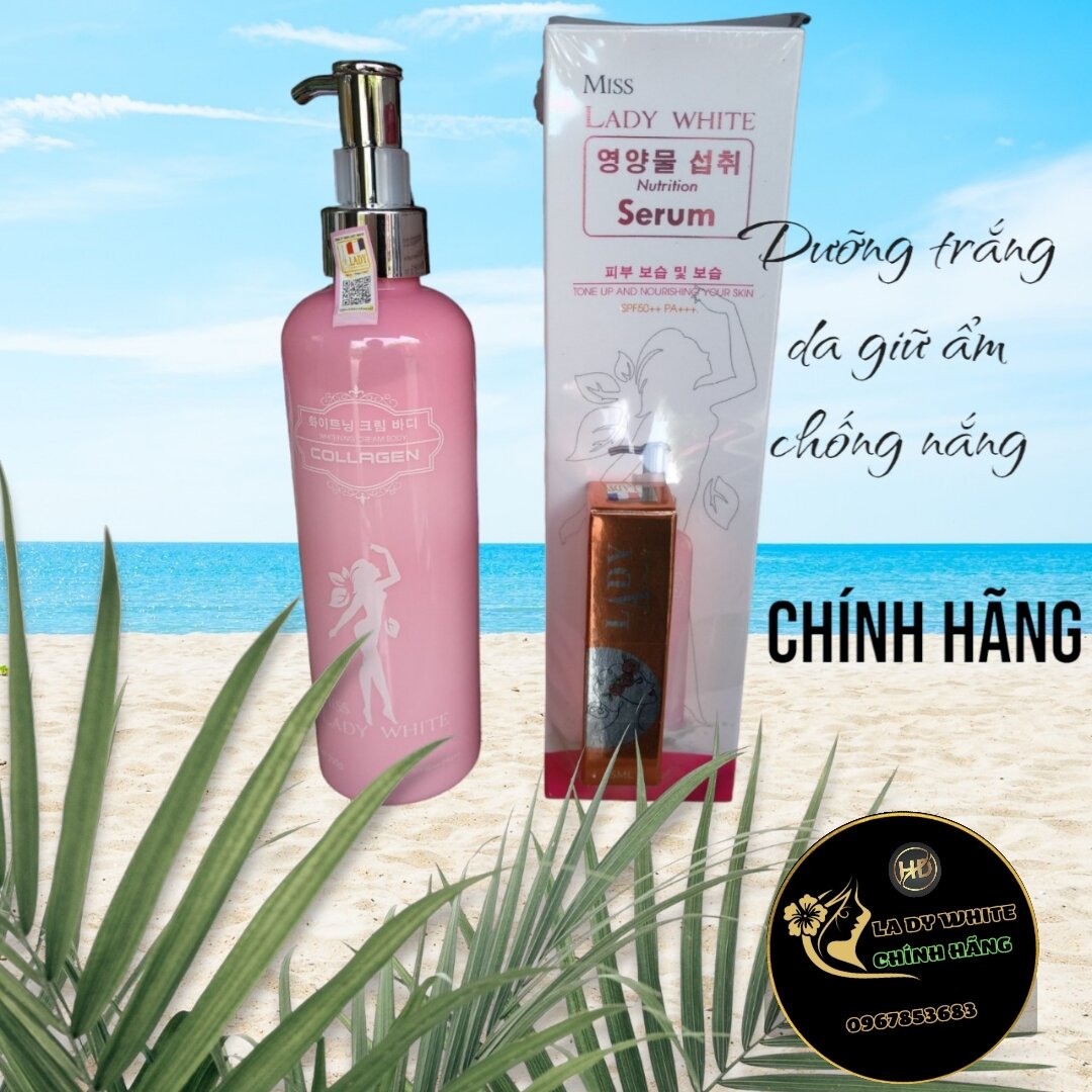 Kem body trắng da miss lady white tặng nước hoa chính hãng