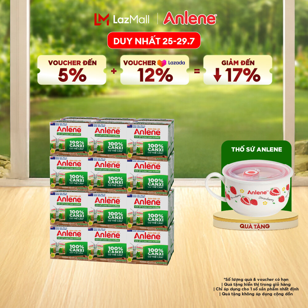 [Voucher giảm đến 26%]Combo 2 Thùng Sữa Nước Anlene Hương Socola 110Ml