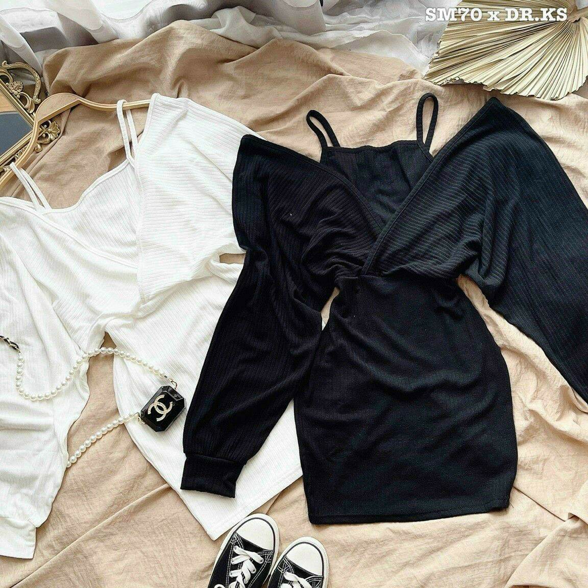 Đầm body ôm trễ vai sexy giả yếm