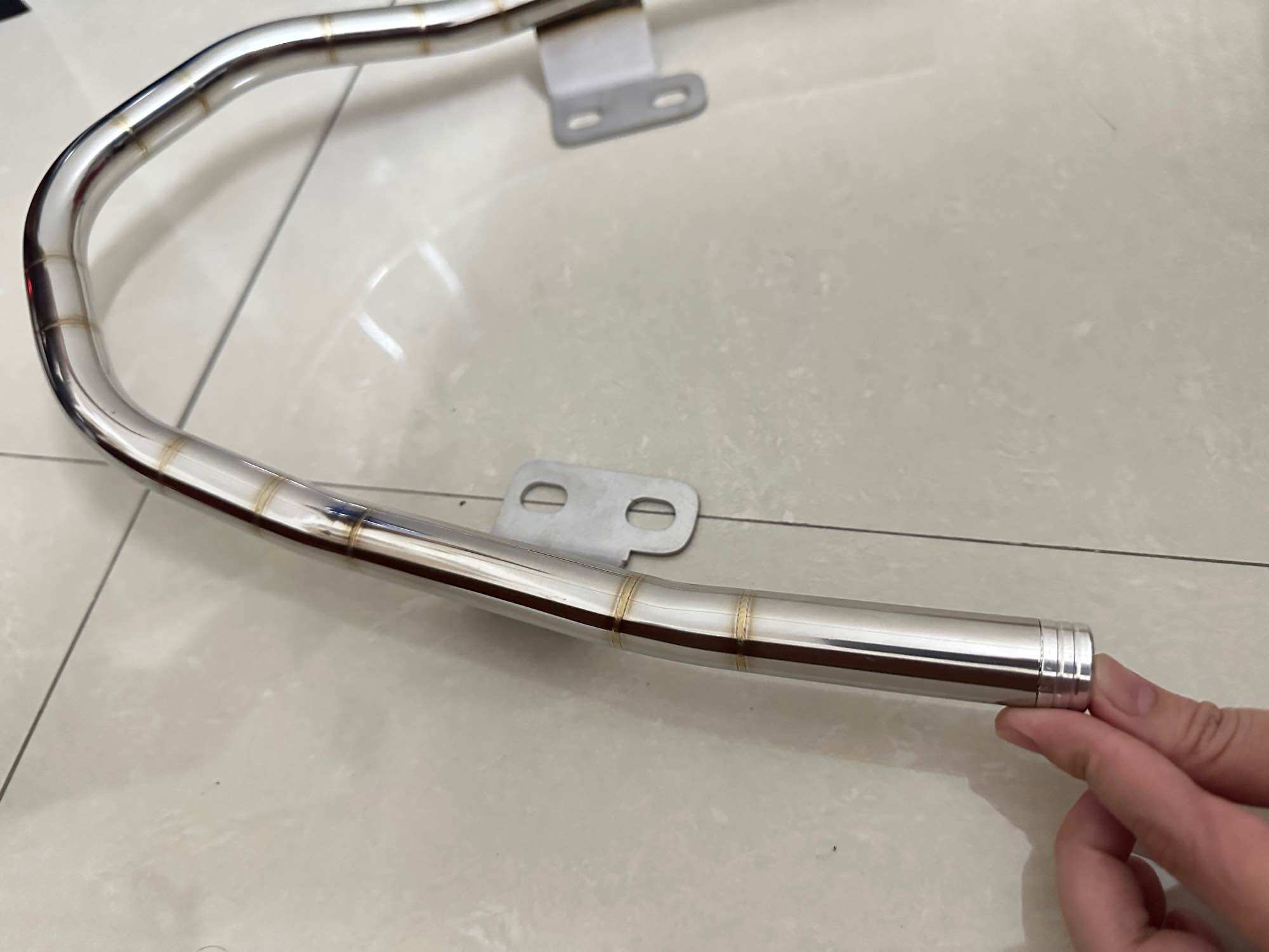 Tay xách inox trắng 304 lắp đặt xe máy wave 110cc, wave 100cc, wave 50cc