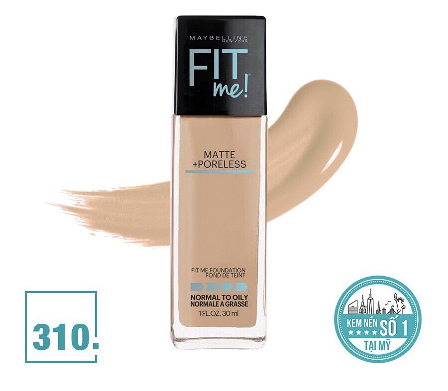 Kem Nền Mịn Lì Fit Me Matte Poreless Foundation Pump 30ml