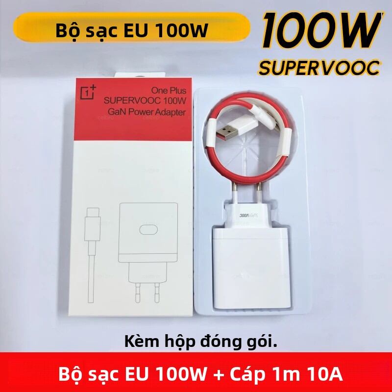 Củ Sạc USB OnePlus Chính Hãng 100W 80W SUPERVOOC Type C Kèm Cáp 10A Dành Cho OPPO X8 Realme 15 13R 1