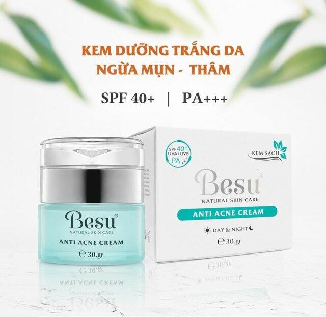 Kem sach ngừa mụn mờ thâm&dưỡng trắng da besu.