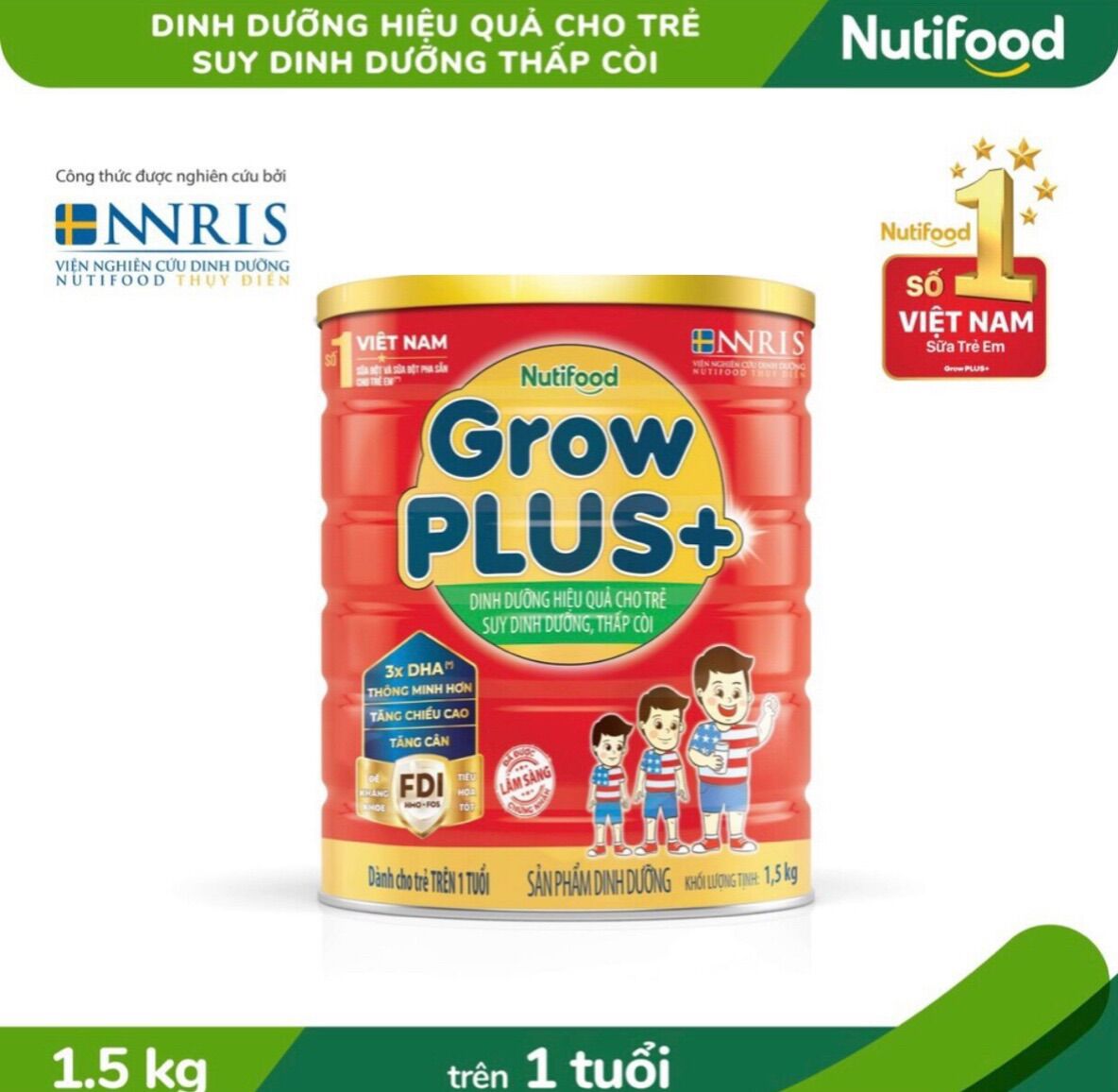 Sữa nutifood grow plus đỏ 1.5kg