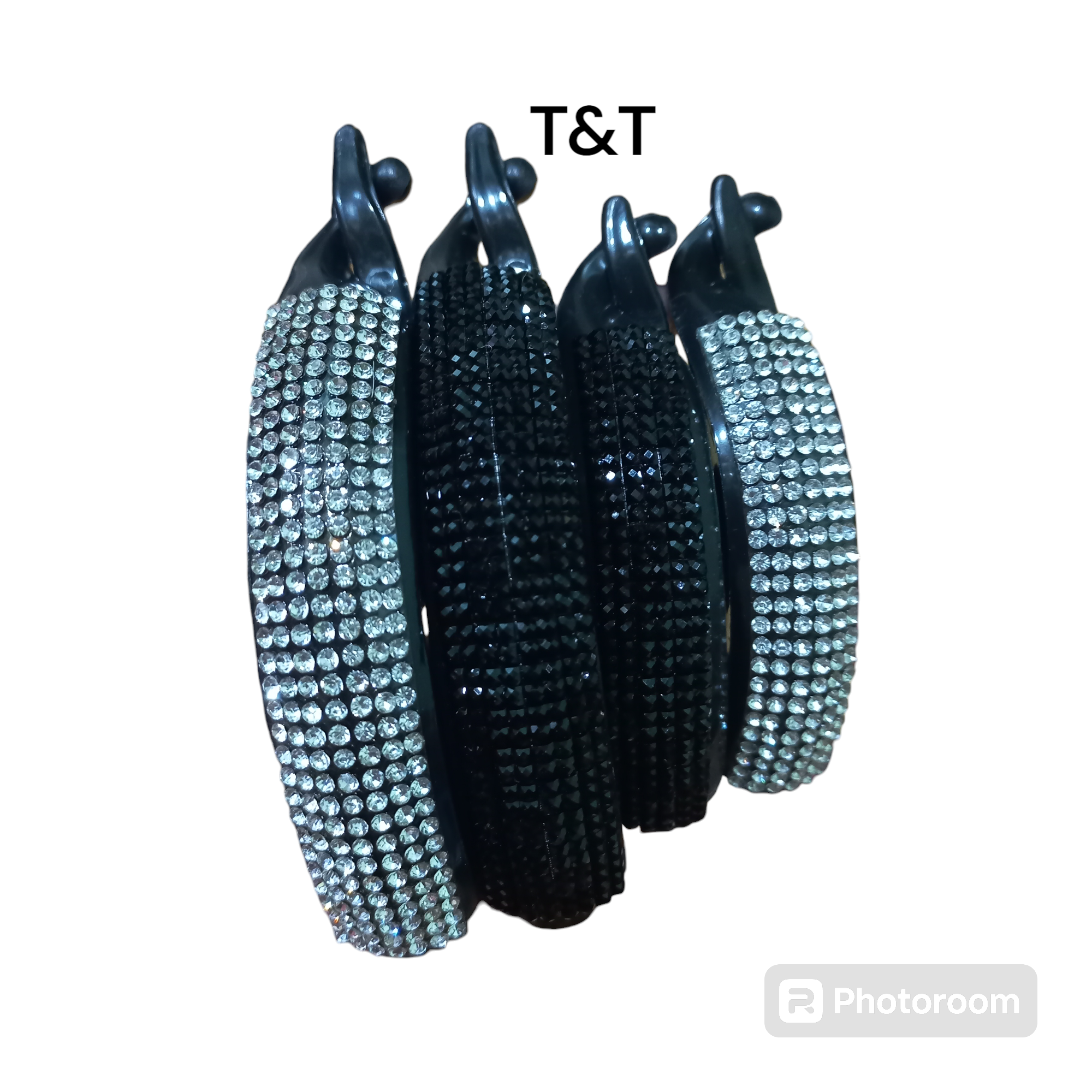 Kẹp tóc ngang,kẹp cóc mo đính hạt nhựa mềm(cở to/cở nhỏ)