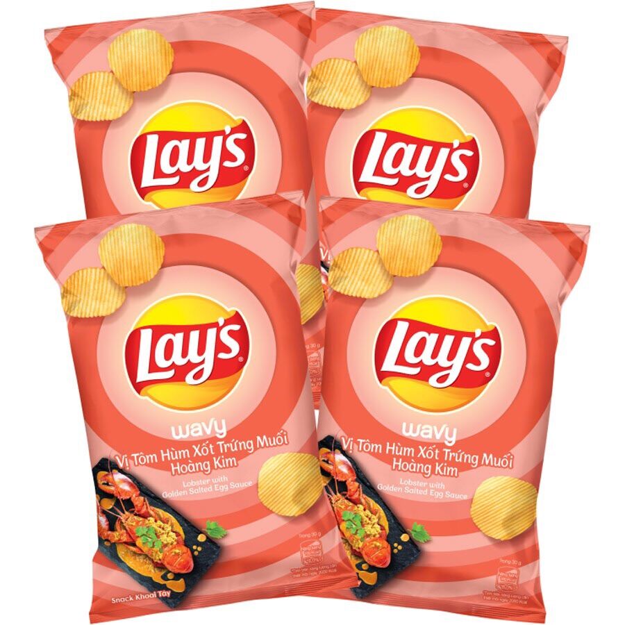 Combo 5 gói snack lay's vị trứng muối hoàng kim 95g