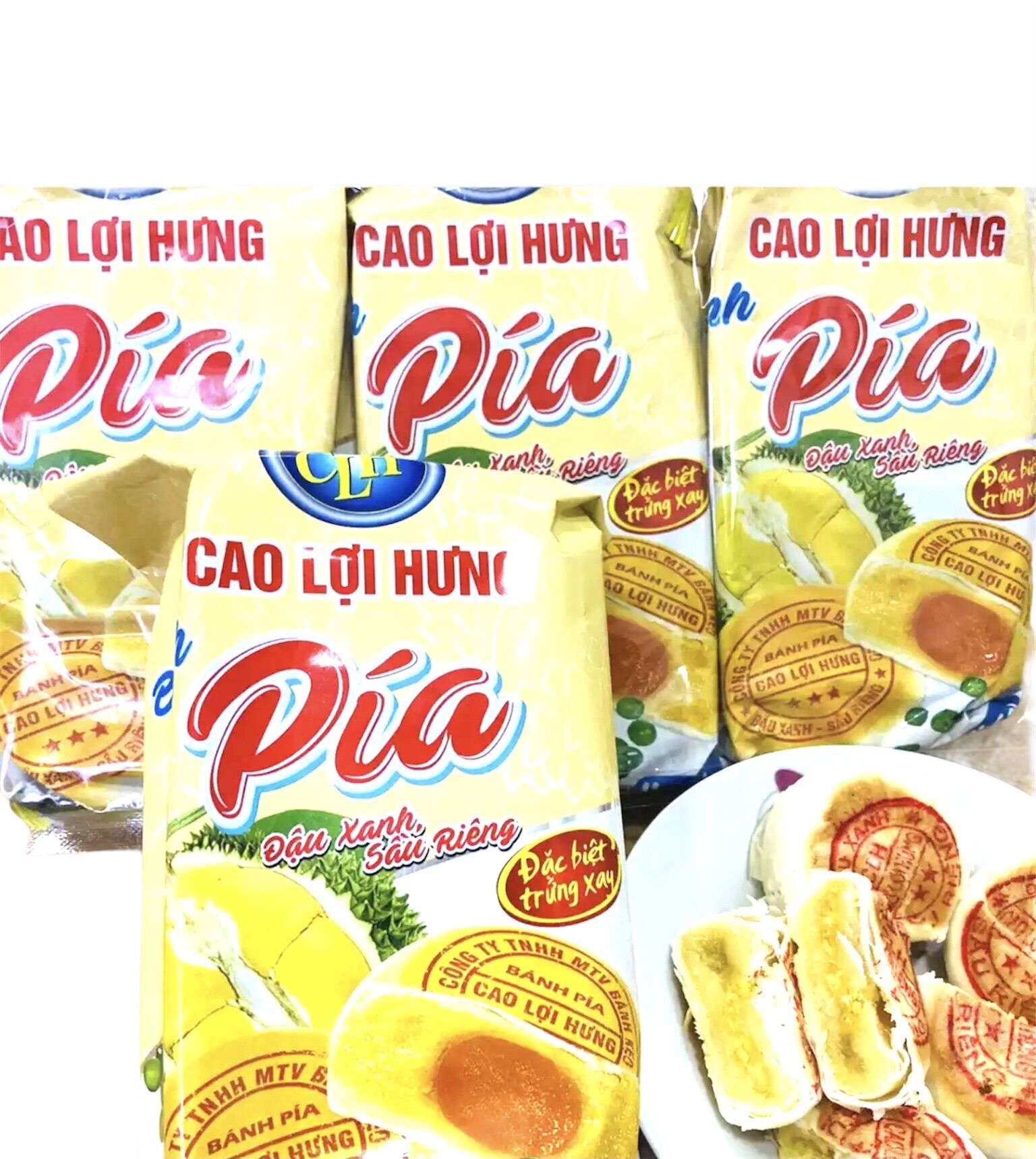 (THƠM NGON LẮM) COMBO 2GÓI 8CÁI BÁNH PÍA SẦU RIÊNG CAO LỢI HƯNG (160gram/gói)