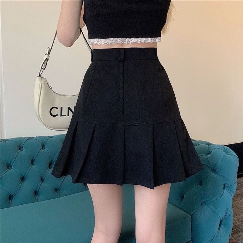 chân váy xếp khóa cúc khóa giữa 309
