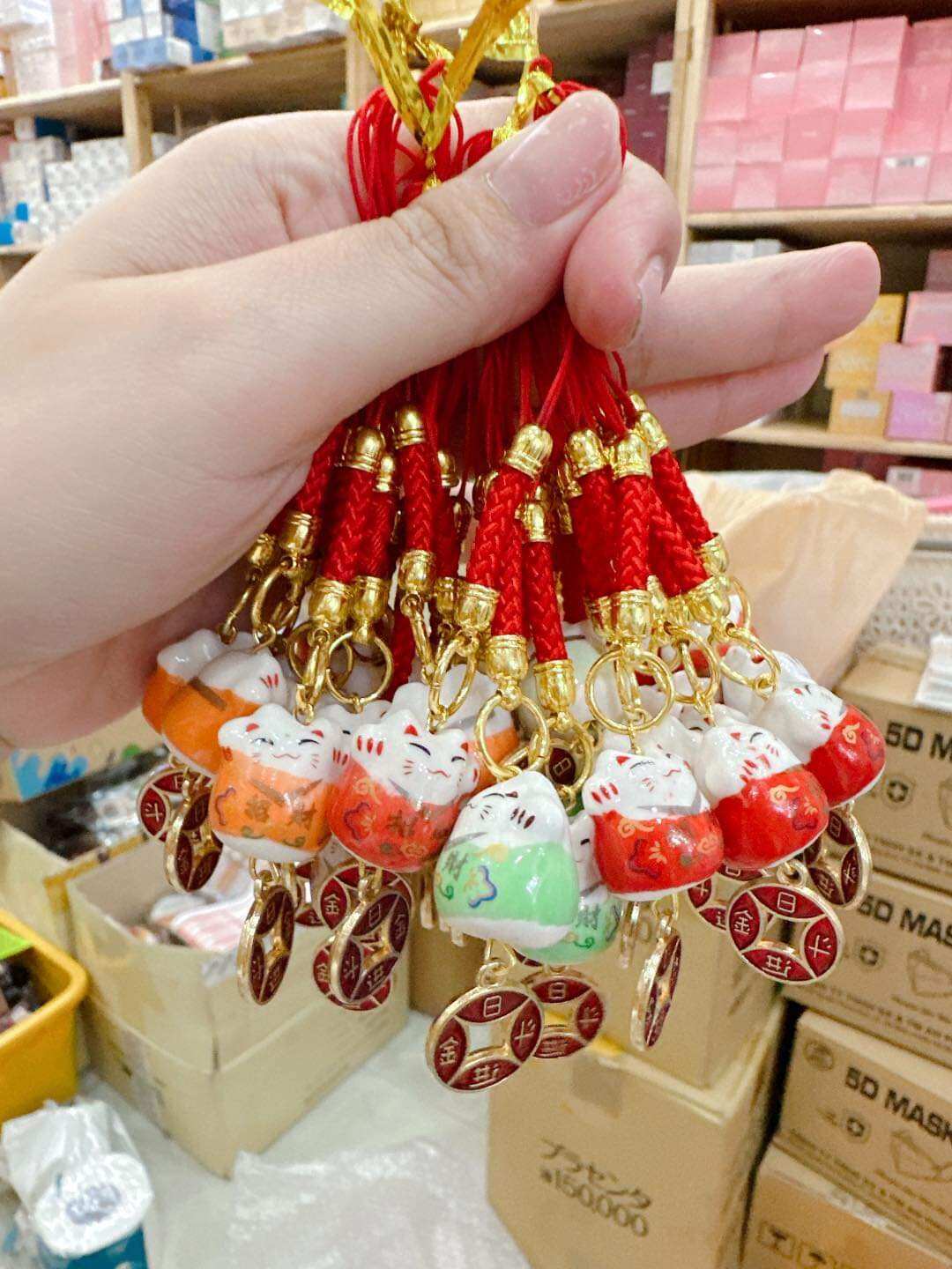 Móc Khoá Mèo Thần Tài Thái Lan ( 1 cái đa sen chua thái)