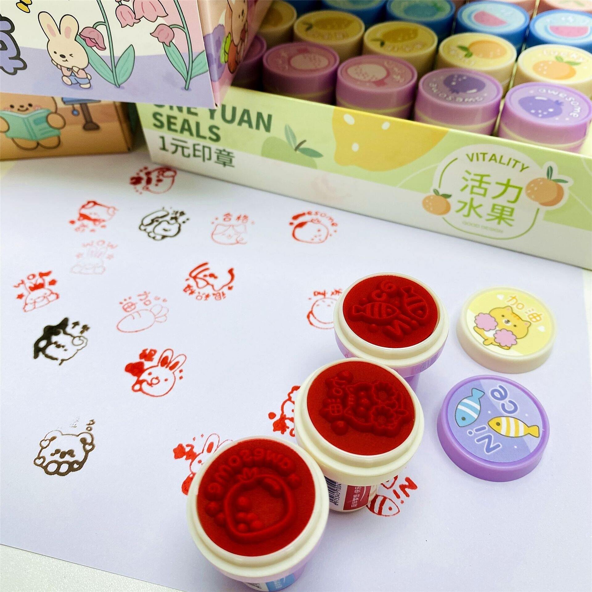 Con dấu hoạt hình sẵn mực, siêu cute