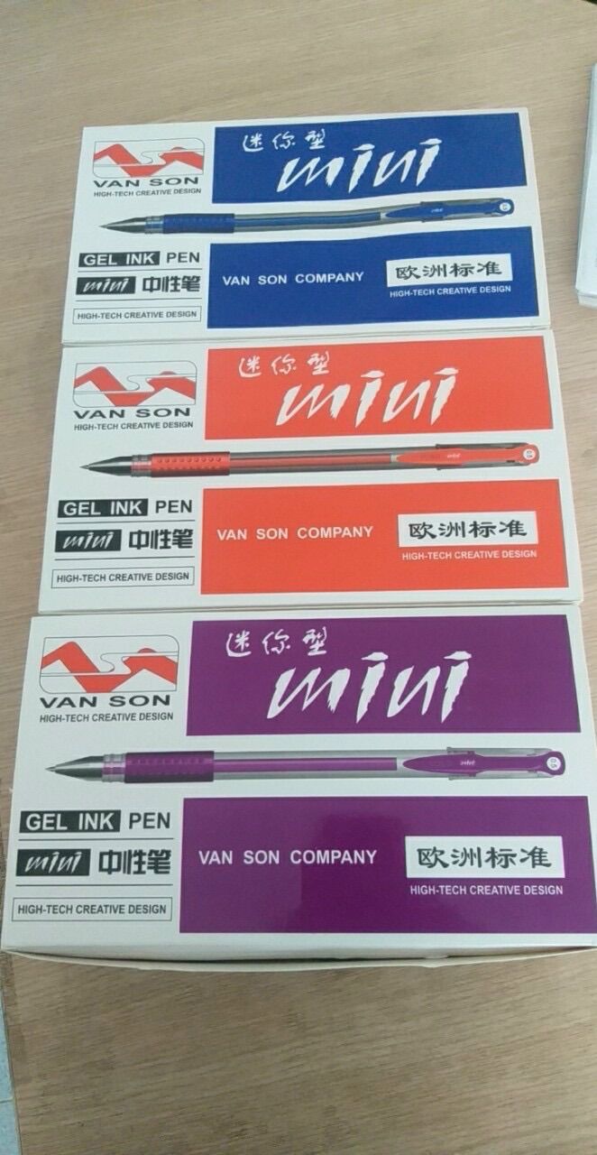 Bút gel mini (hộp 12 cây) mực tím/xanh/đỏ/đen
