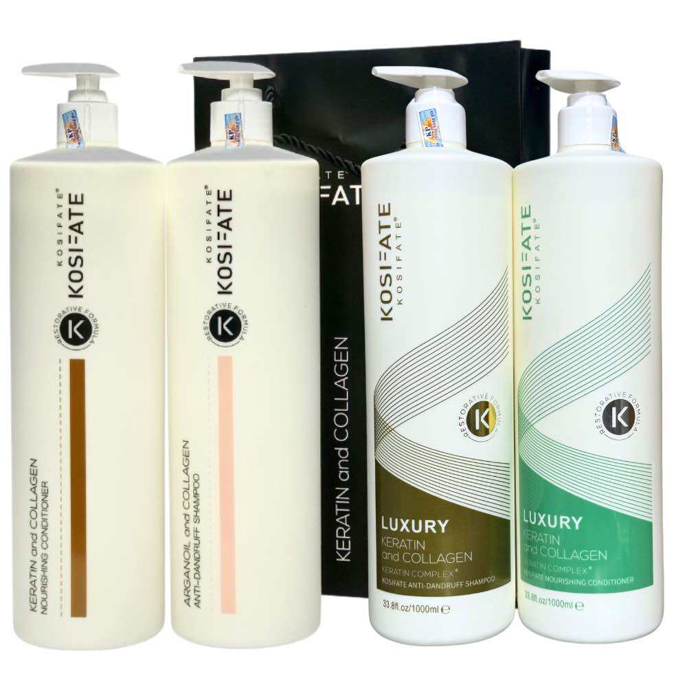 BỘ DẦU GỘI XẢ KOSIFATE COLLAGEN DƯỠNG SINH SẠCH GÀU GIẢM RỤNG MỀM MƯỢT CHÍNH HÃNG 1000ML