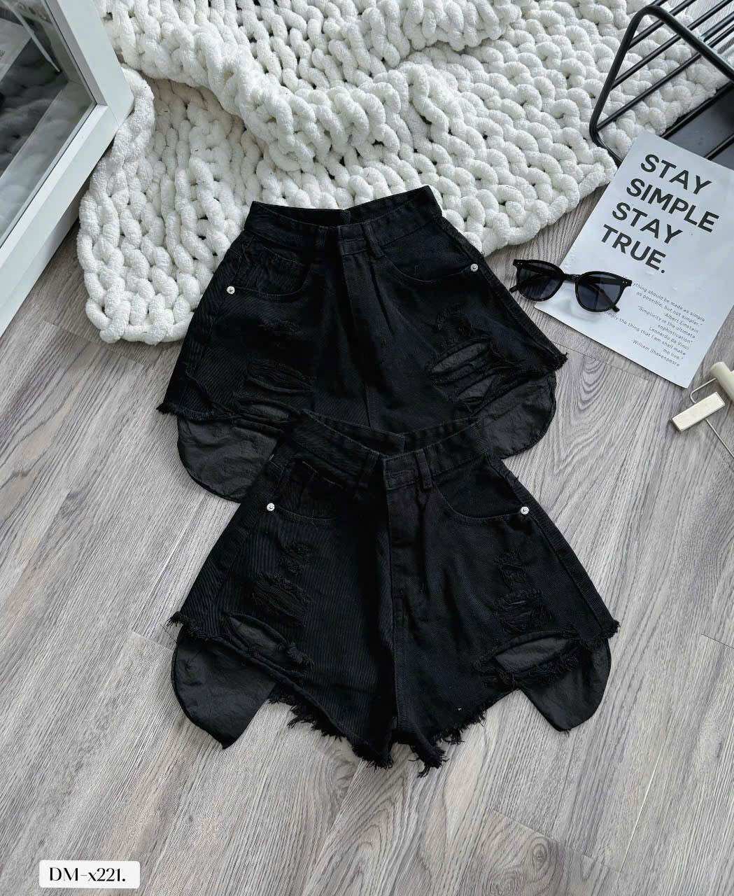 Short jean - Sọt jean lộ túi rách tua rua mới