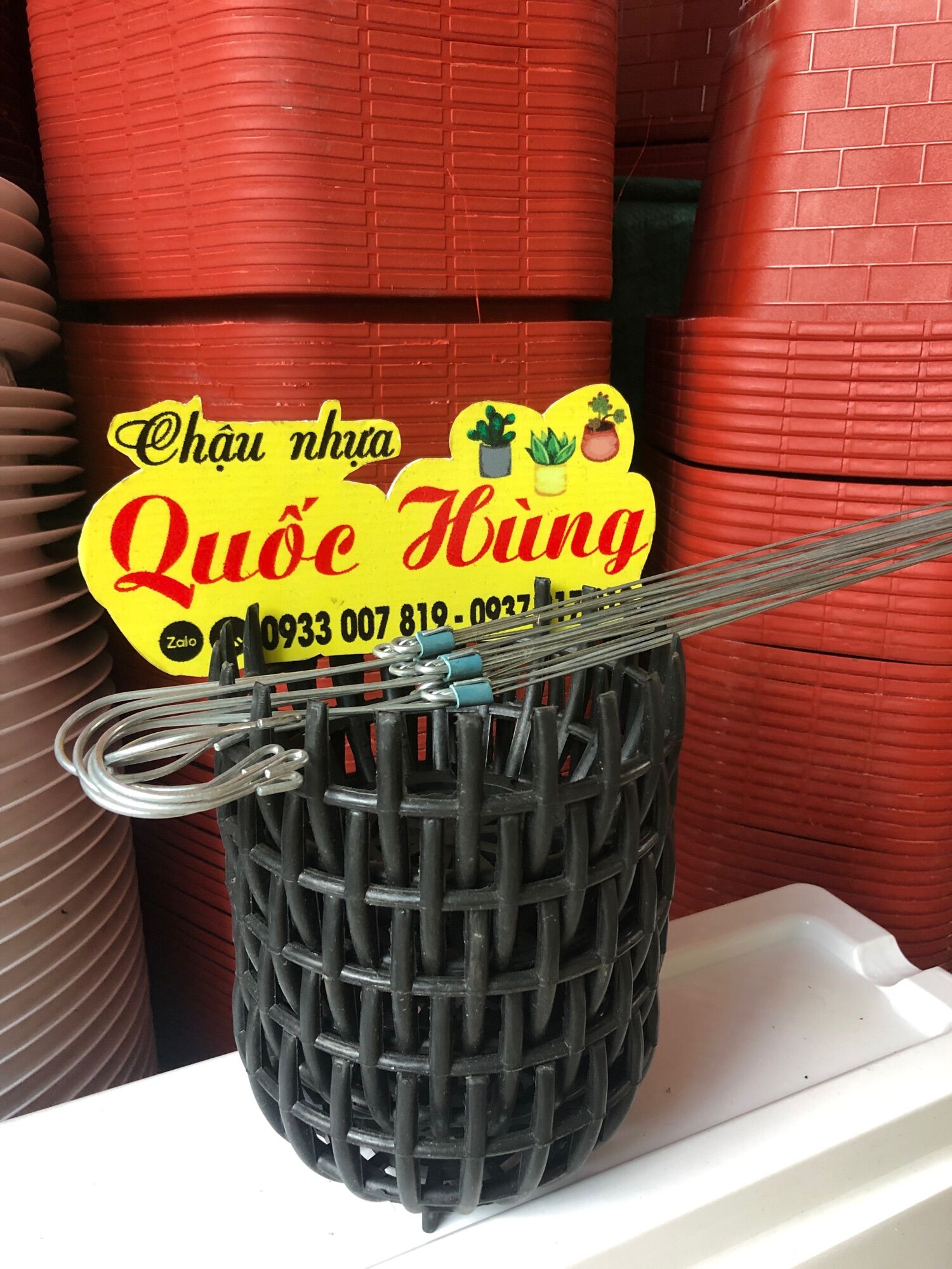 Combo 5 chậu lan bí F16 và 5 móc kẽm