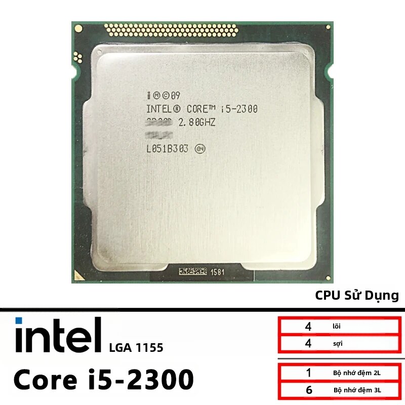 Intel | Intel Core I5-2300 2.8GHz CPU Lõi Tứ LGA 1155 6M Cache 95W Bộ Xử Lý Máy Tính Để Bàn Đã Qua Sử Dụng Hỗ Trợ DDR3 Giá 552,000 Đồng*Miễn phí vận chuyển