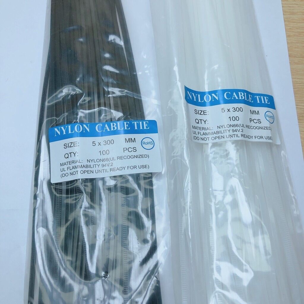 Dây rút nhựa màu đen size 5*300 1 bịch 70 sợi