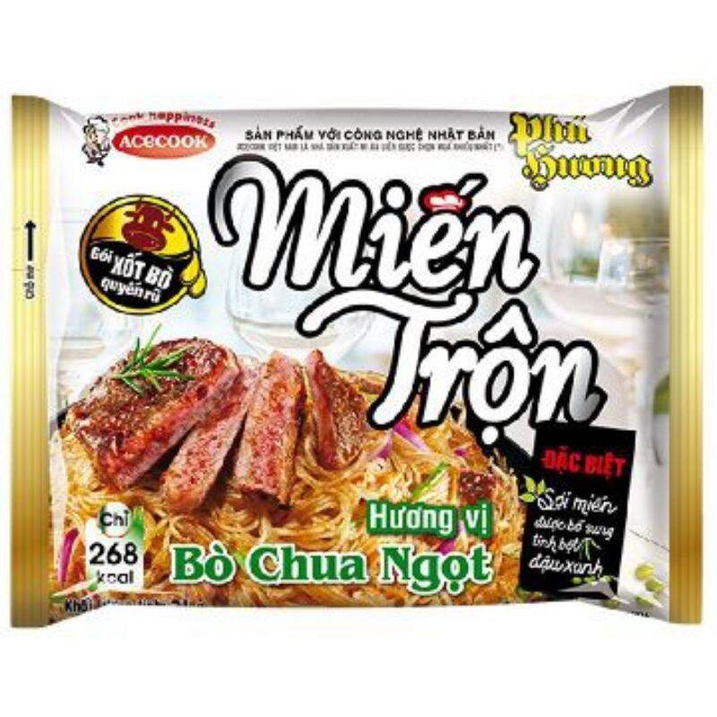 Thùng 24 gói miến trộn bò chua ngọt, miến trộn xốt cua
