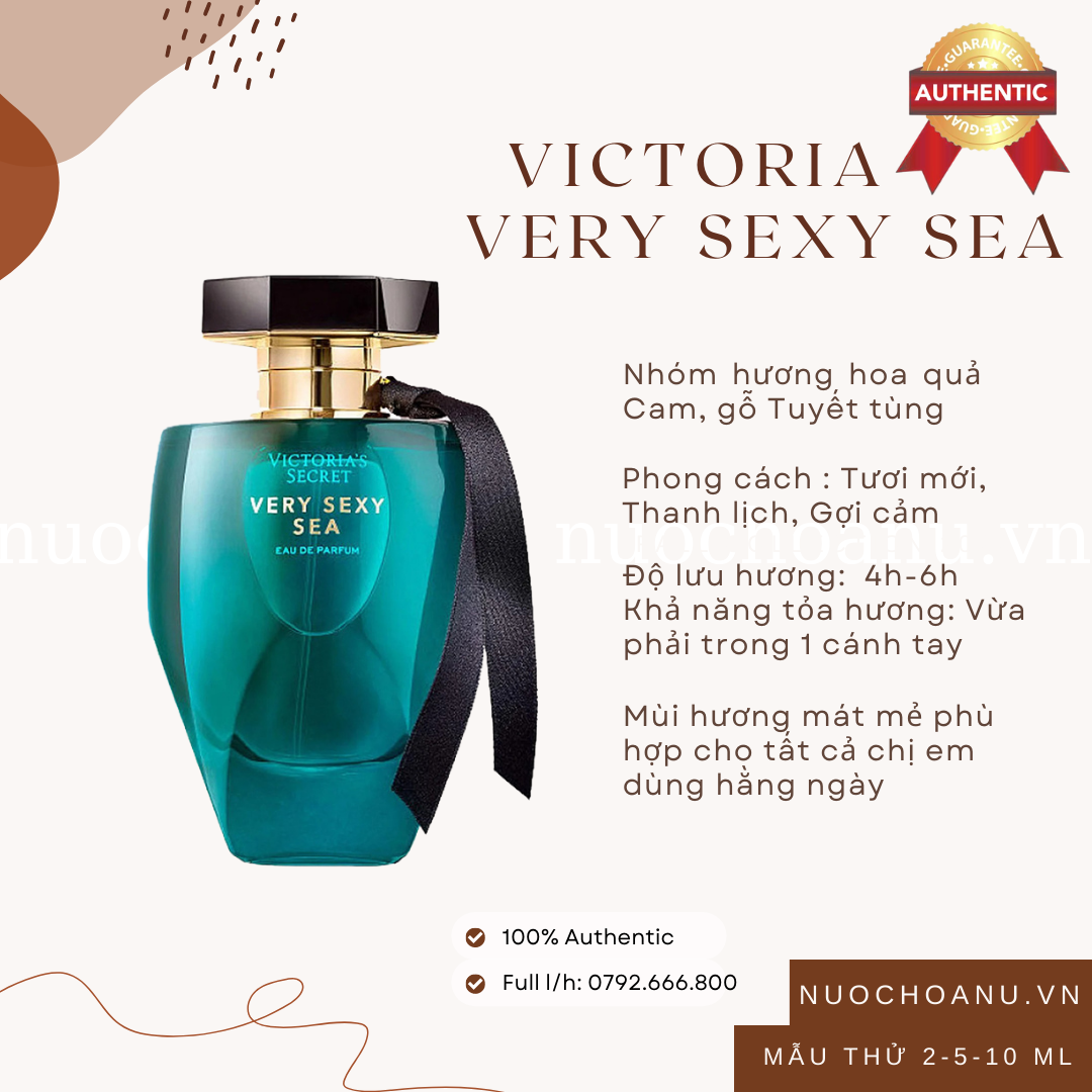 [Chính Hãng] Nước Hoa Nữ Victorias Secret Very Sexy Sea Mùi Hương Tươi Mát Dung Tích 2ml 5ml 10ml nuochoanu.vn VS02