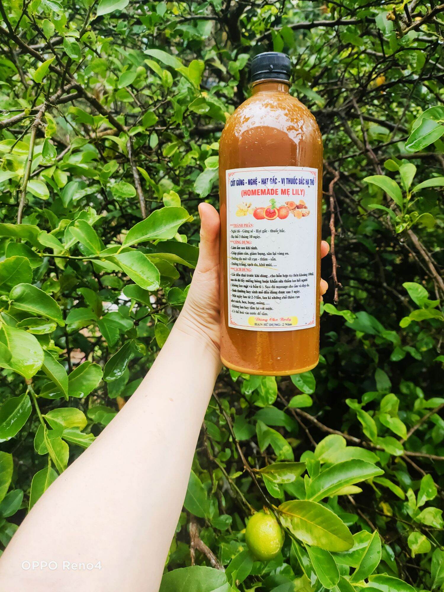 Nước cốt gừng nghệ gấc hạ thổ cho mẹ sau sinh 1 lít