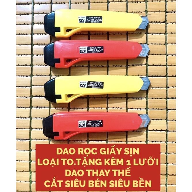 Dao rọc giấy loại to, có 1 lười dao đi kèm rọc giấy bìa rất sắc