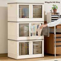 HAIXIN | Hộp Đựng Sách Có Bánh Xe Trong Suốt Dung Lượng Lớn Gập Được Mở Trước