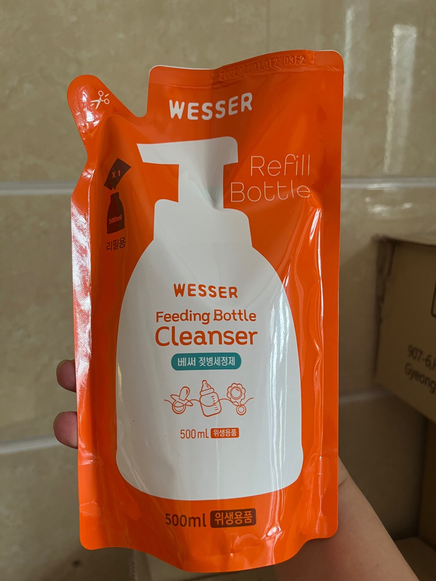{CHÍNH HÃNG, Mẫu mới} - Nước Rửa Bình Sữa Kháng Khuẩn 500ML Wesser (DẠNG BỊCH)