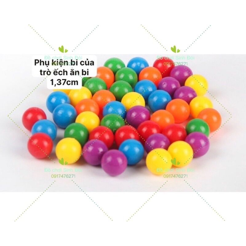 Bi nhựa 1,4cm - bịt 24 viên - phụ kiện trò ếch ăn bi