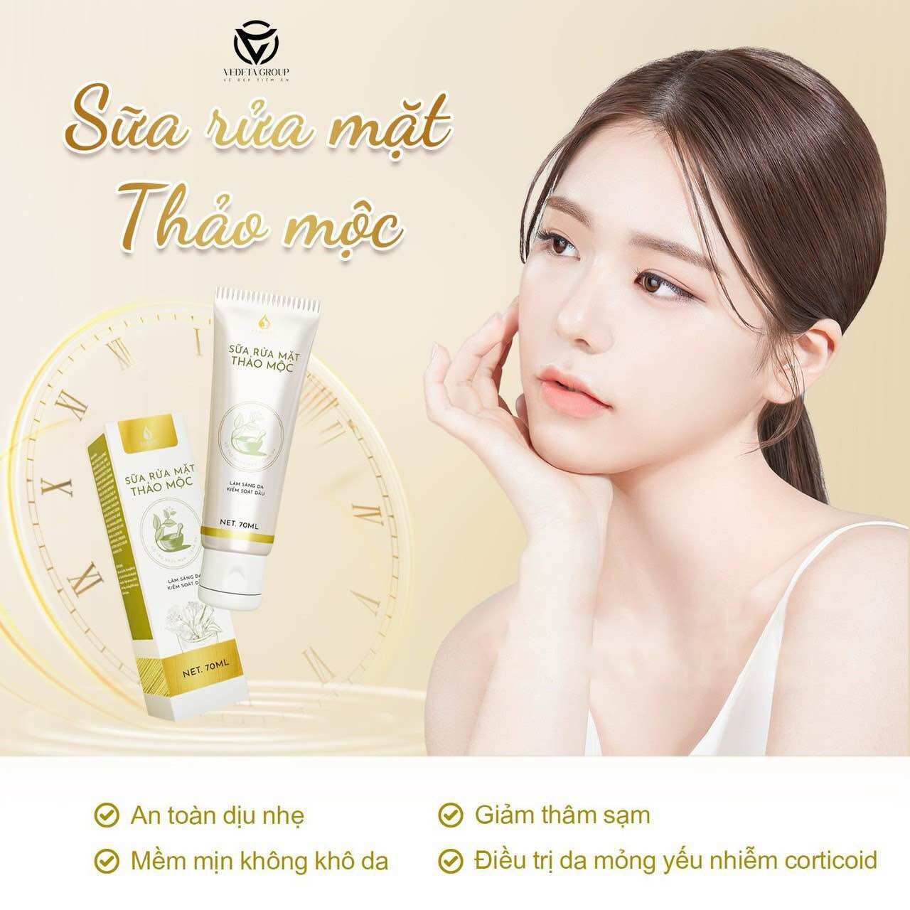 Sữa rửa mặt thảo mộc ngừa mụn - trắng da