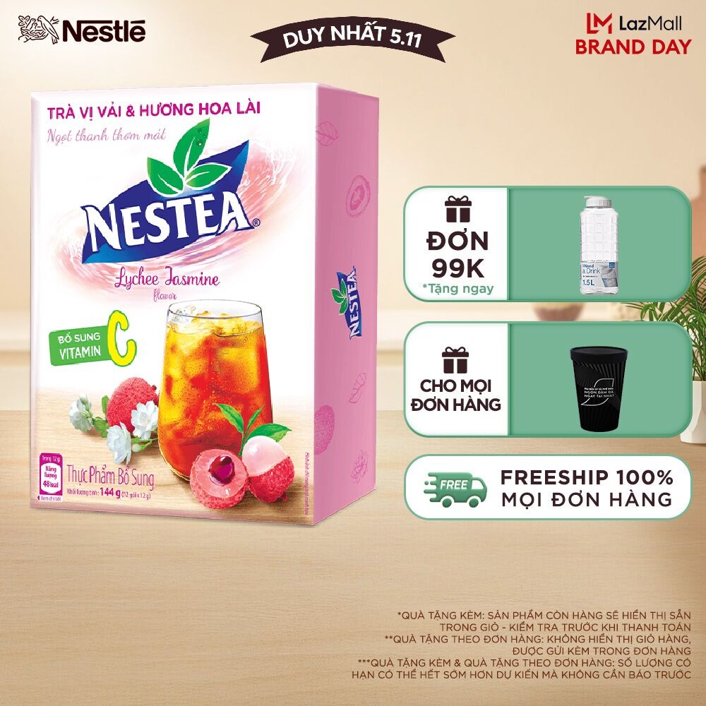 [ƯU ĐÃI THÁNG 11] Trà NESTEA vị Vải & Hương Hoa Lài (12 gói x 12g)