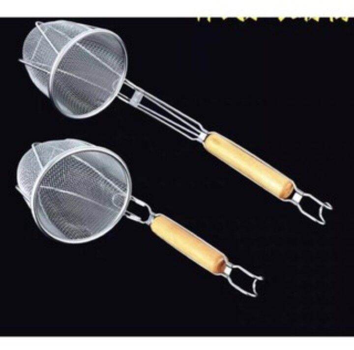 Dụng cụ trần bún, phở inox cán gỗ