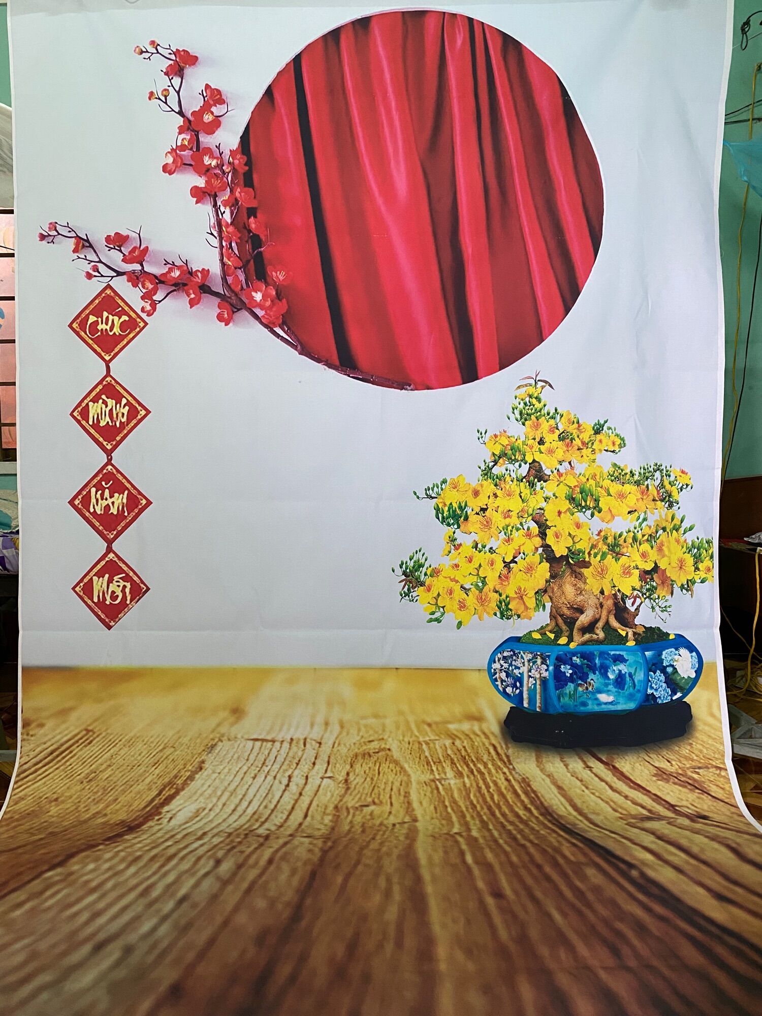 Phông nền chụp ảnh Tết 1,5m x 2,5m