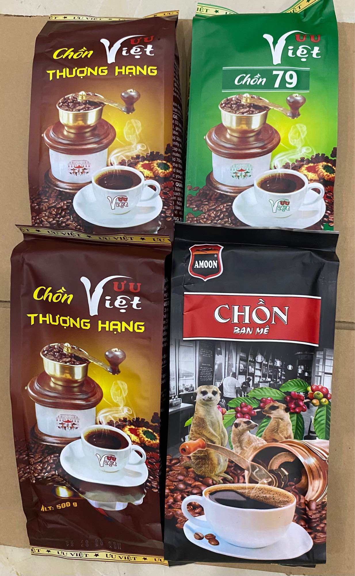 combo 2kg cà phê hương chồn, 2gói thượng hạng, 1gói ban mê, 1gói 79