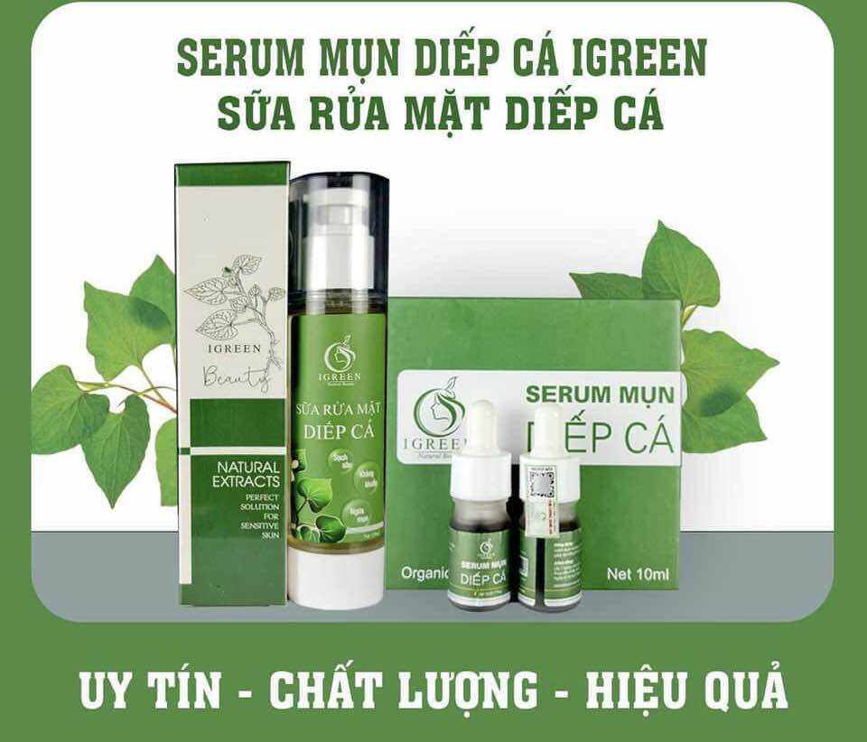 COMBO SỮA RỬA MẶT & SERUM DIẾP CÁ HẾT MỤN-HẾT THÂM-DƯỠNG DA CĂNG BÓNG