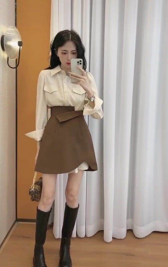Đầm Sơ Mi Cách Tân Hàng Quảng Châu Siêu Xịn