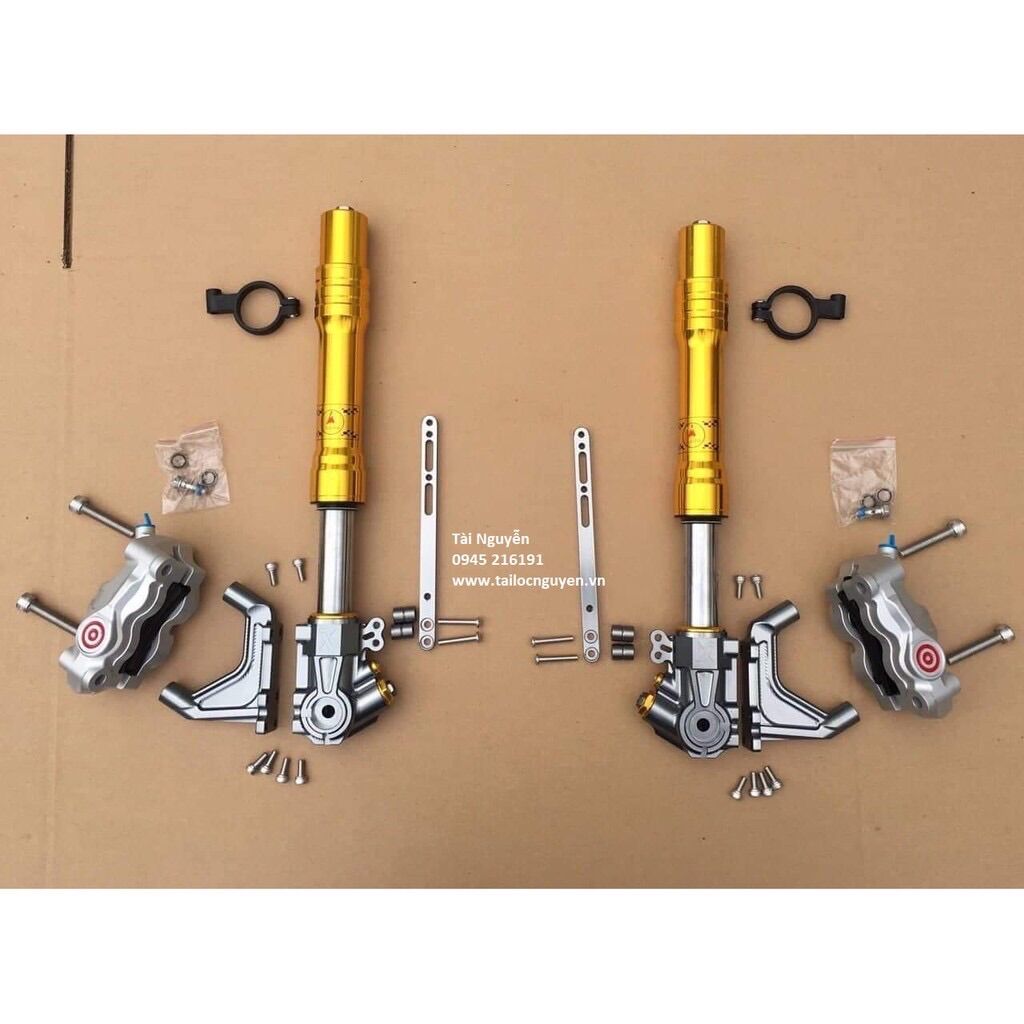 Phuộc asiro ex 150 hai đĩa trước asrio kèm heo