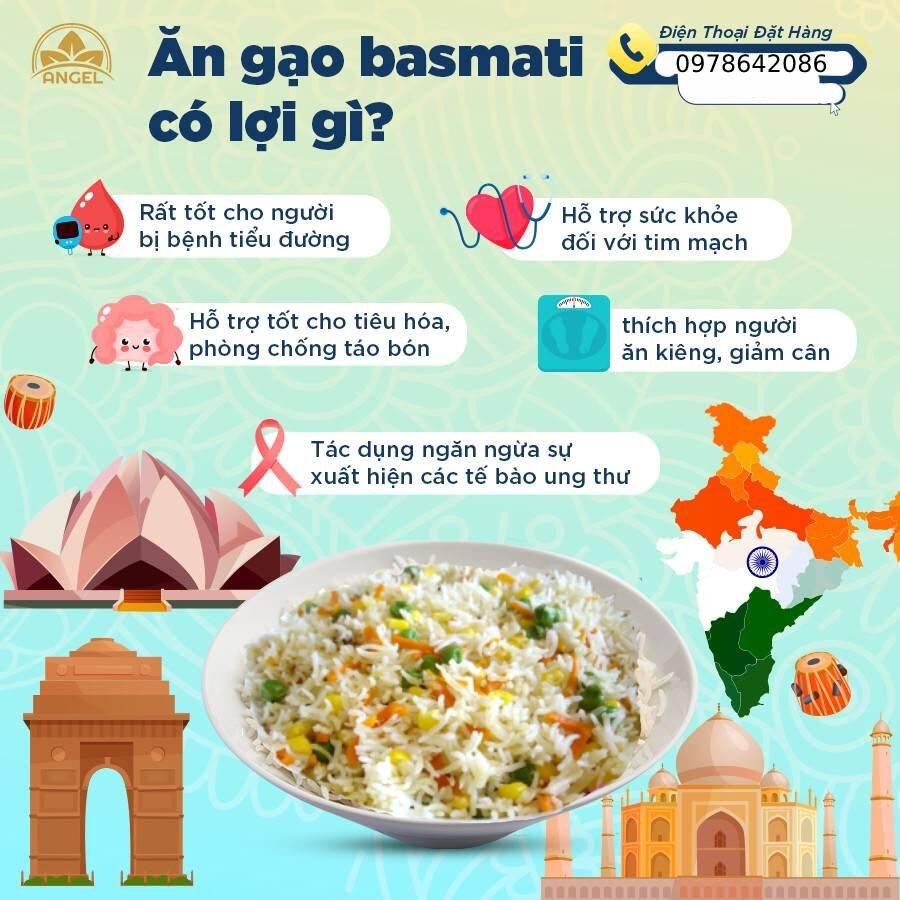 Gạo Basmati hạt dài - Ấn Độ 1kg
