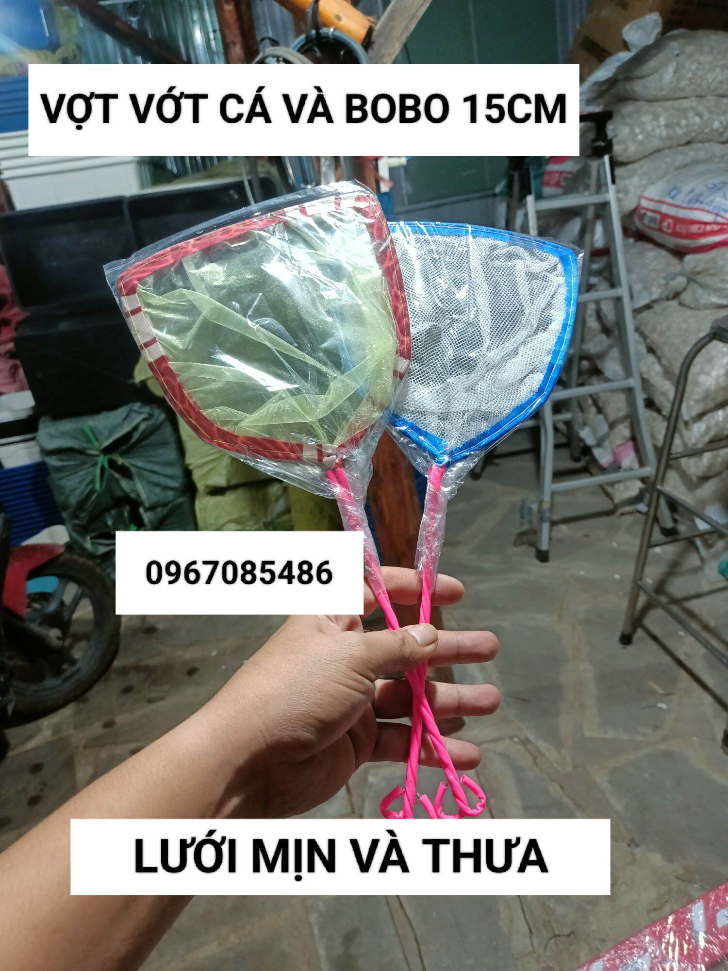Vợt vớt cá 15cm lưới mịn và thưa , vợt vớt bobo , lăng quăng trứng nước