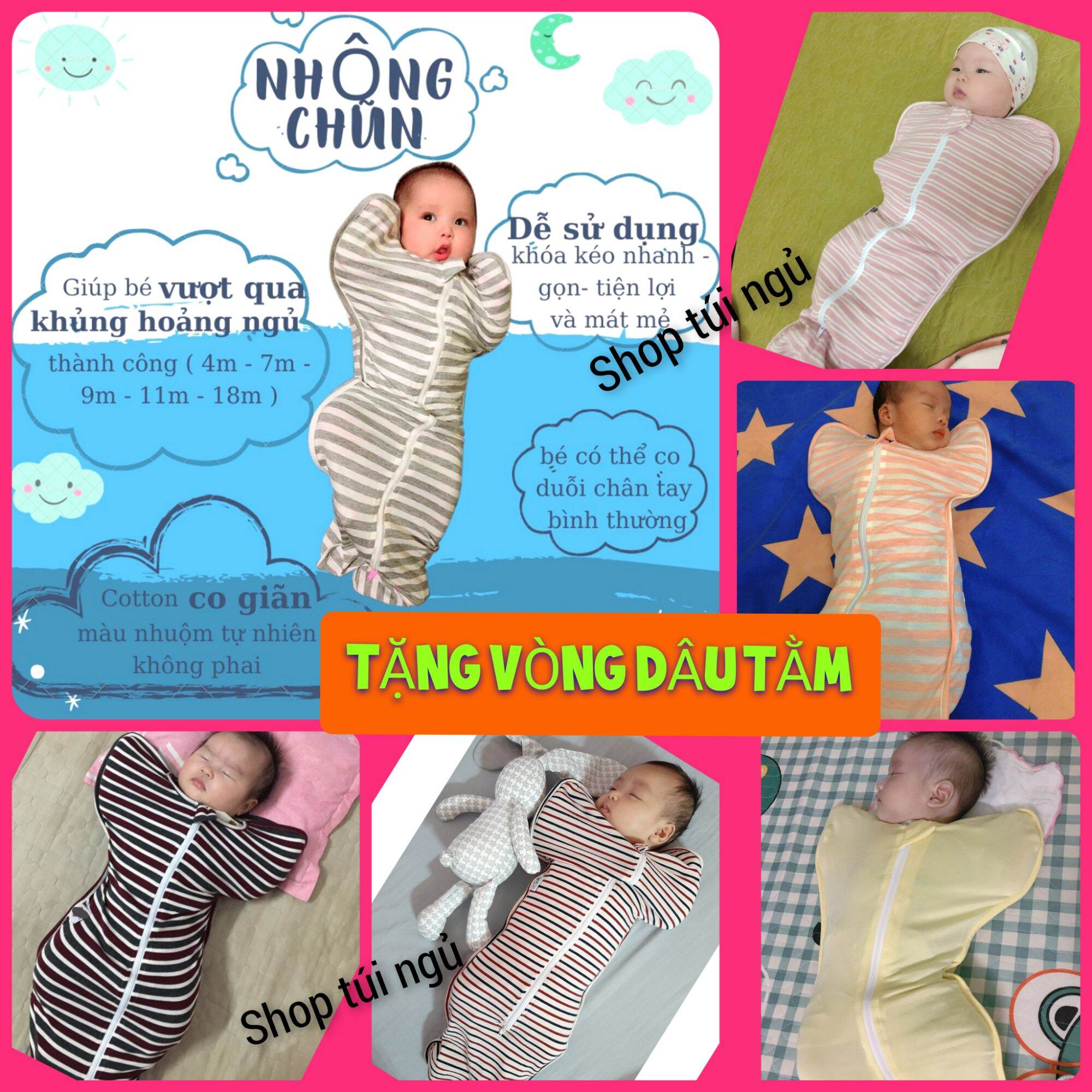 Nhộng chũn cho bé Cao Cấp,Túi ngủ cho bé ngủ ngon