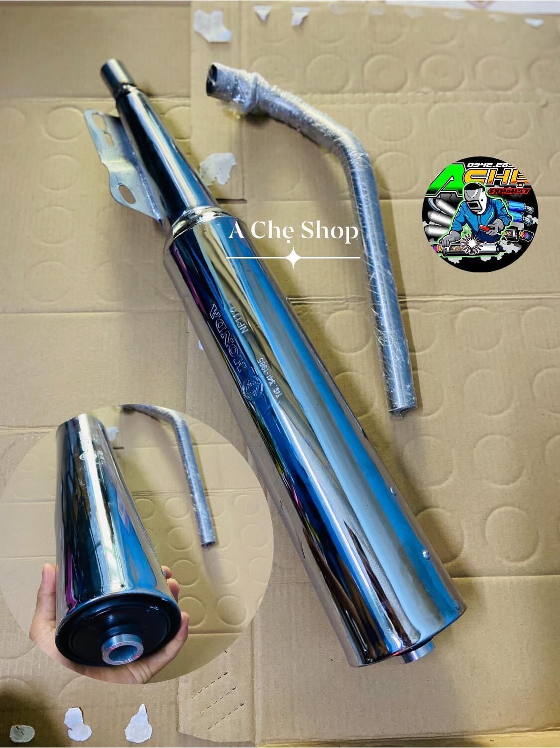 Pô wave110 1985 móc tăng + cổ rời + kèm tiêu cnc