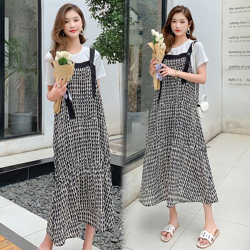 Sản phẩm dành cho bà bầu mùa thu  mùa đông Kích thước lớn Váy yếm dành cho  bà bầu dài Váy dài Hàn Quốc  Tàu Tốc Hành  Giá Sỉ