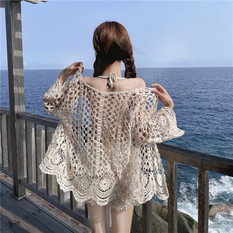 💥Hàng Quảng Châu-Áo khoác ren lưới đi biển siêu đẹp