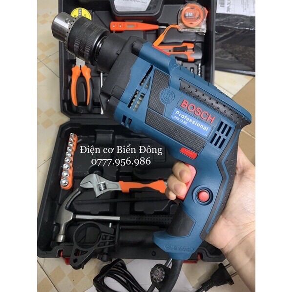 Máy khoan Valy BOSH GSB 13RE full đồ nghề chuyên dùng để khoan sắt, tường, gỗ, tôn, bắn vít