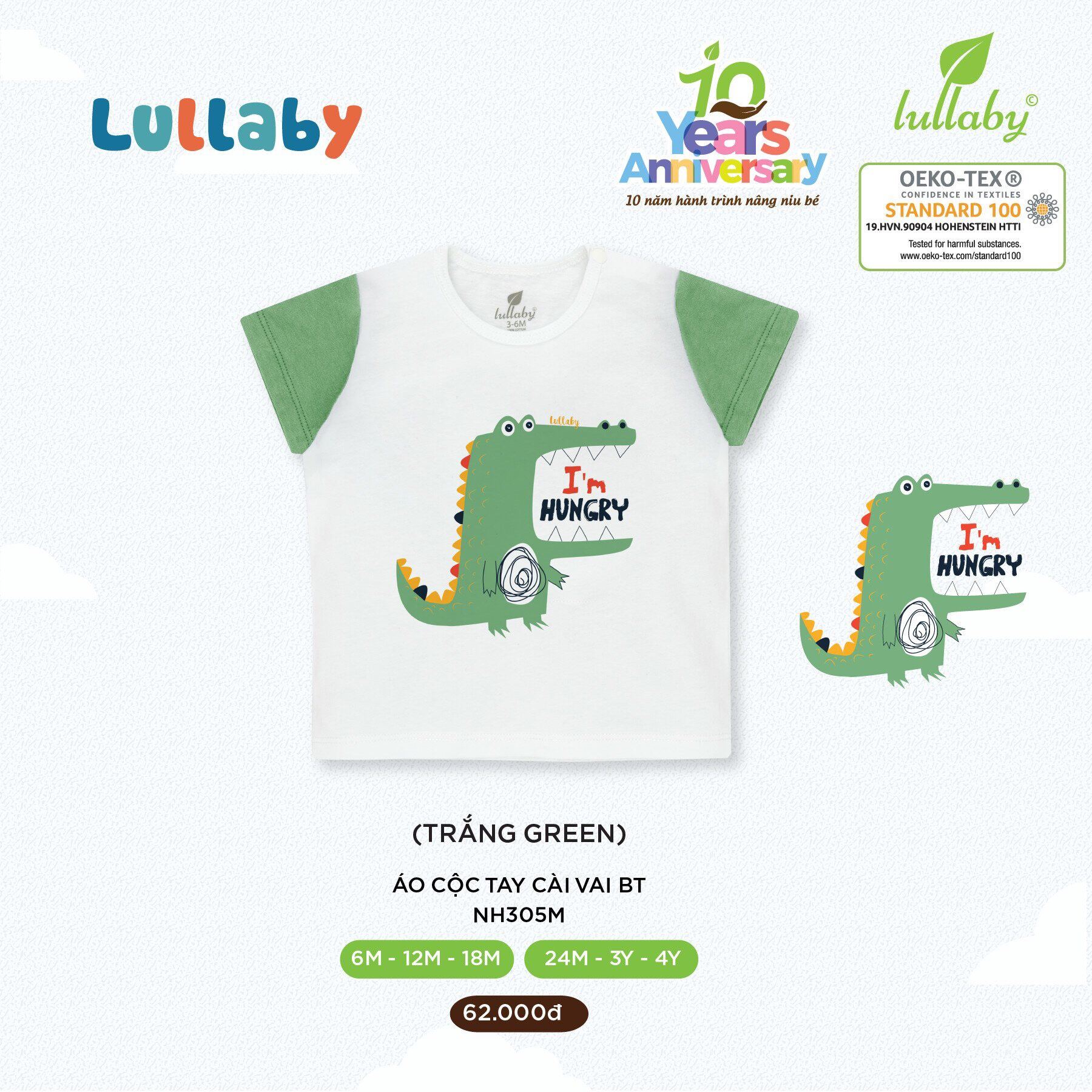 [LULLABY 2022] Bộ Cộc tay bé trai cotton (Sz 6m-4y)