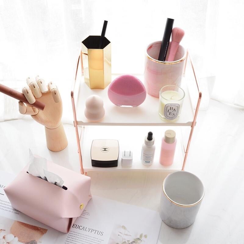 Kệ để đồ 2 - 3 tầng rose gold "sẵn hàng"