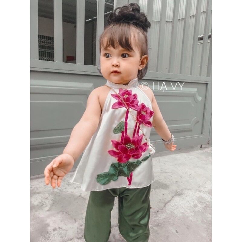 Tóc giả búi xoăn cột cho em bé dễ thương ❇️