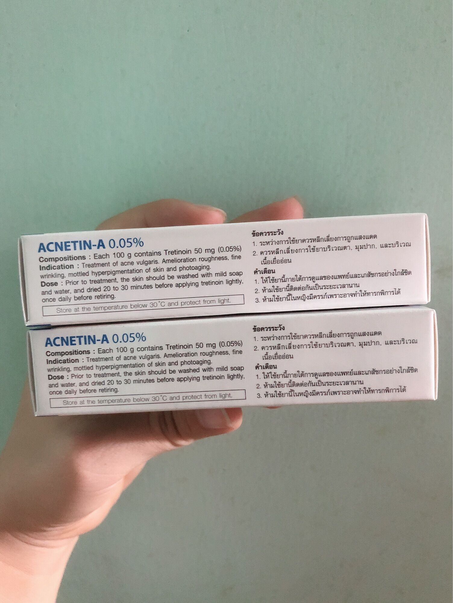 Kem mụn Tretinol 0.05% ACNETIN-A cream 10g