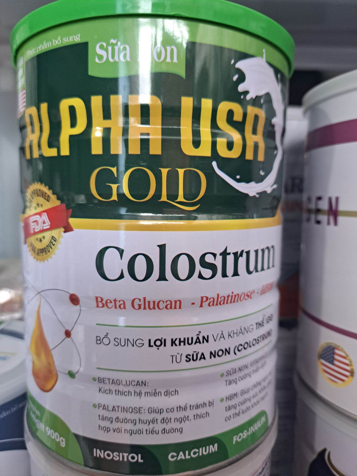 Sưa sữa non Alpha USA Gold colostrom tăng cường sức đề kháng bổ sung Lợi khuẩn và kháng thể IGGtừ sữa non