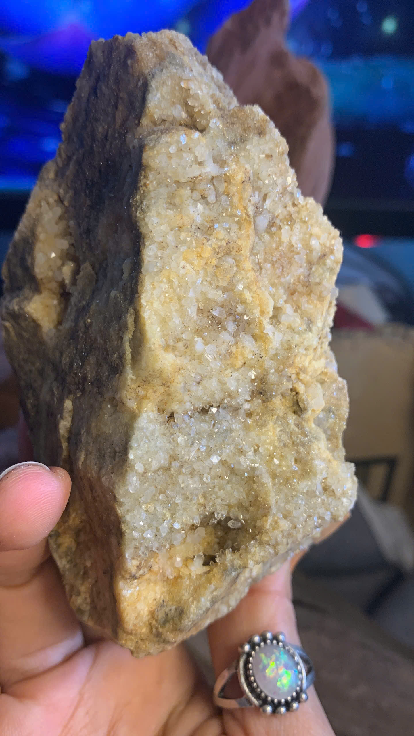 Viên đá Thạch Anh vàng Citrine san hô hốc đá nụ tinh thể lấp lánh 900