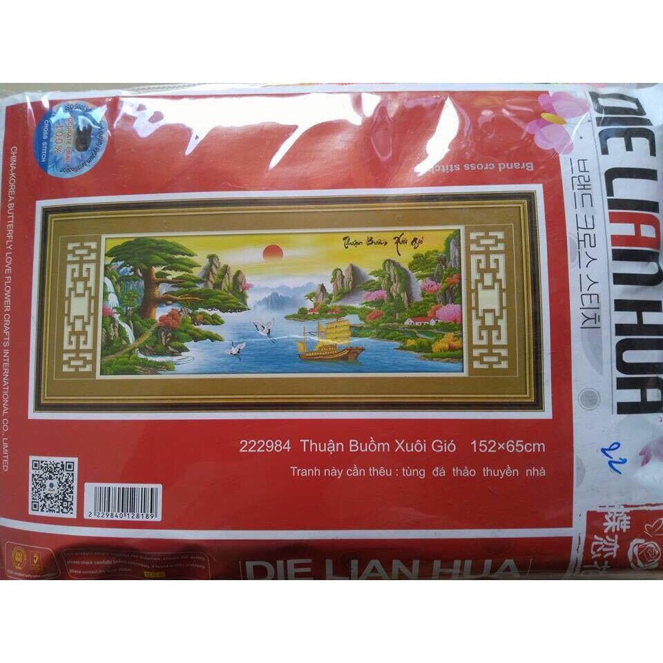 Tranh thêu chữ thập Thuận Buồm Xuôi gió 3d 222984 chưa thêu